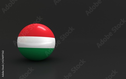 hungary flag. 3d ball flag of countries. country flag background. country flag rendering ball with dark. 
