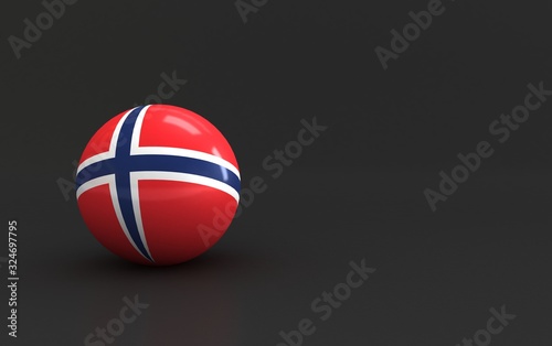 norway flag. 3d ball flag of countries. country flag background. country flag rendering ball with dark. 