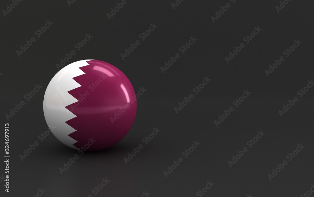 qatar flag. 3d ball flag of countries. country flag background. country flag rendering ball with dark. qatar flag. 3d ball flag of countries. country flag background. country flag rendering ball with dark.