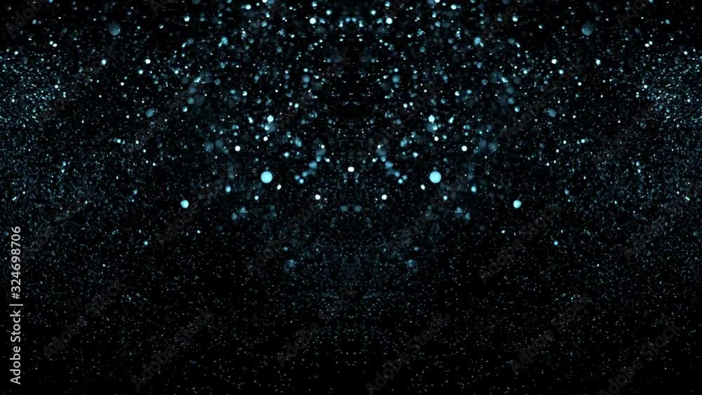 Blue, silver glitter. Beautiful animation flying, flickering particles scattered on black background. Blue, silver glitter. Beautiful animation flying, flickering particles scattered on black background.