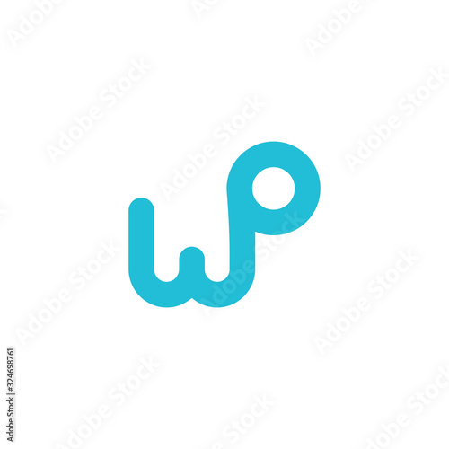 Initial letter wp or pw logo vector design template