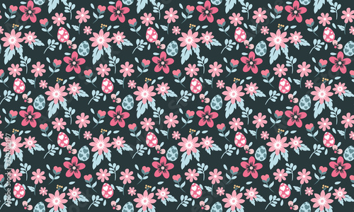 Easter Template, with elegant of leaf and flower pattern background.