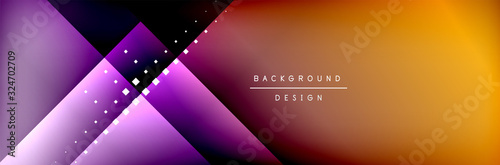 Abstract background - squares and lines composition created with lights and shadows. Technology or business digital template