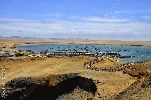 High angle view of the Paracas National Reserve in Peru photo