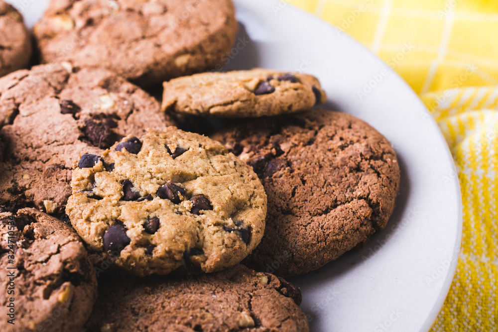 Homemade sweet chocolate chip cookies