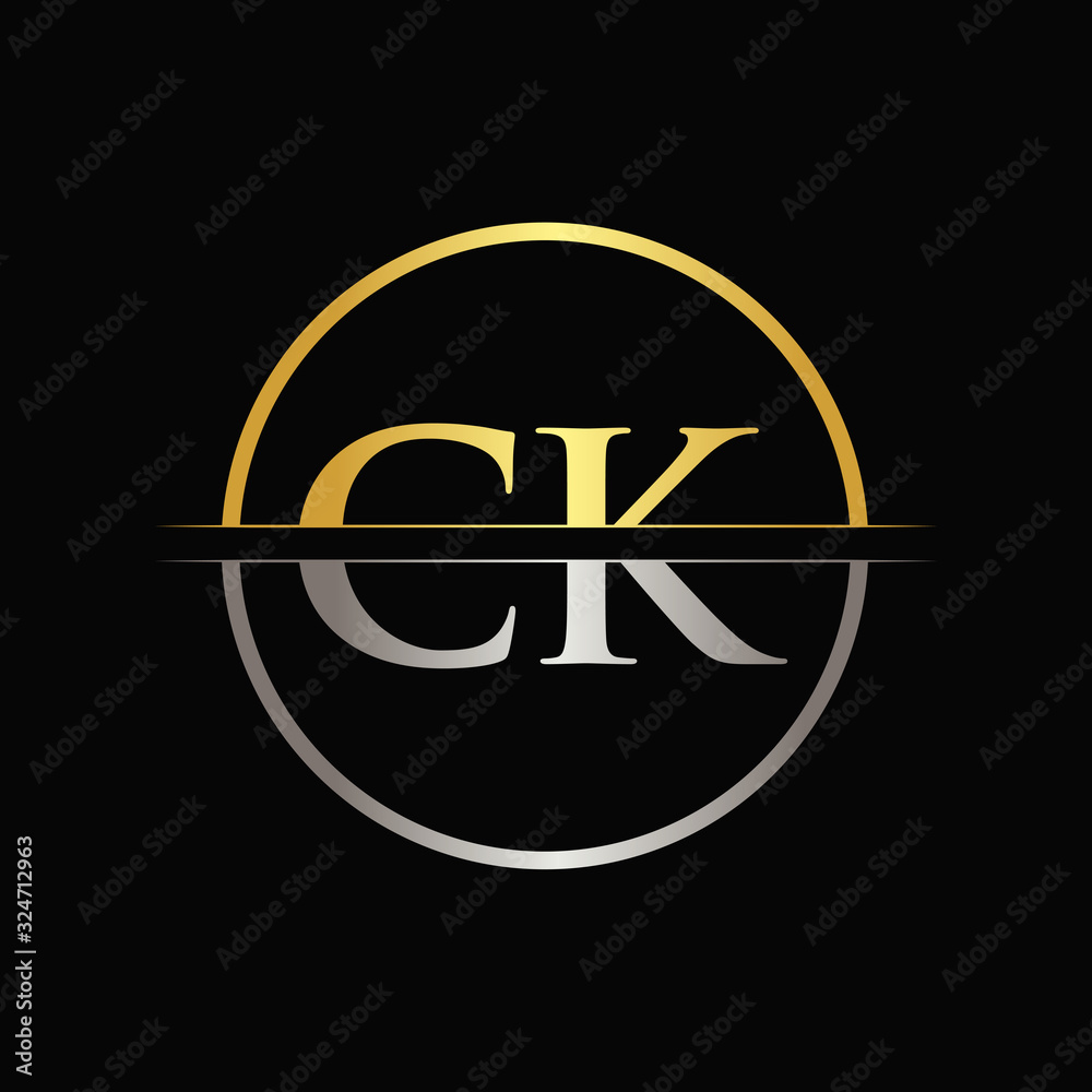 Initial Gold and Silver Color CK Letter Logo Typography Vector Template. Creative Abstract Letter CK Logo Design Initial Gold and Silver Color CK Letter Logo Typography Vector Template. Creative Abstract Letter CK Logo Design