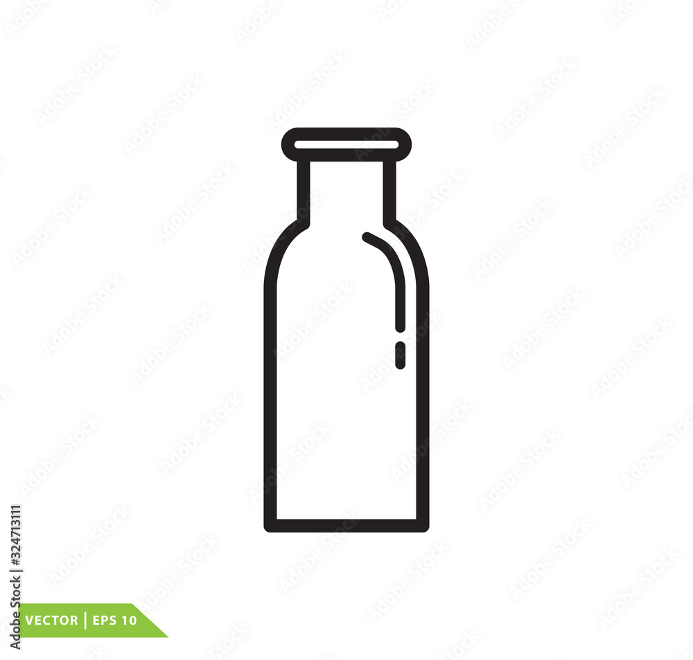 Milk bottle icon vector logo design template Milk bottle icon vector logo design template