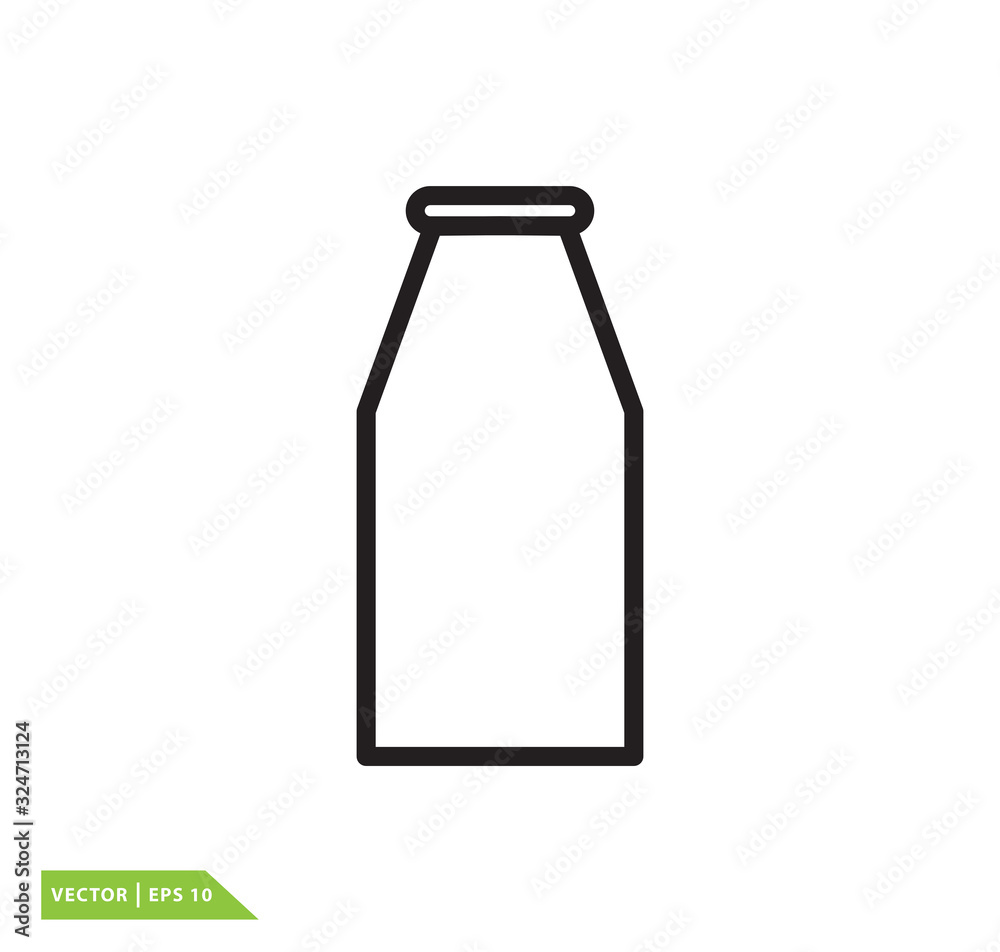 Milk bottle icon vector logo design template Milk bottle icon vector logo design template