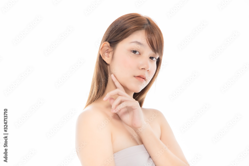 Beautiful Young Asian Woman short hair with Clean Fresh Skin. Face care, Facial treatment, Cosmetology, beauty and healthy skin and cosmetic ideas concept. Beautiful Young Asian Woman short hair with Clean Fresh Skin. Face care, Facial treatment, Cosmetology, beauty and healthy skin and cosmetic ideas concept.