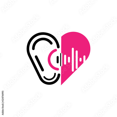 Hearing Logo Template vector icon design