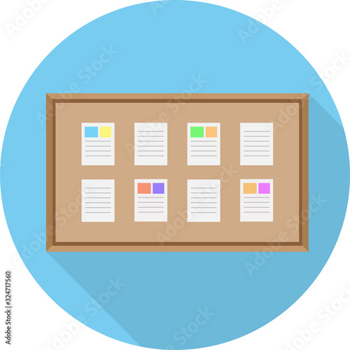 Vector flat publicity boards icon isolated on a blue background.