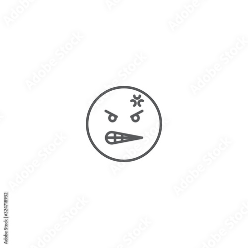 Angry face emoji vector icon symbol isolated on white background