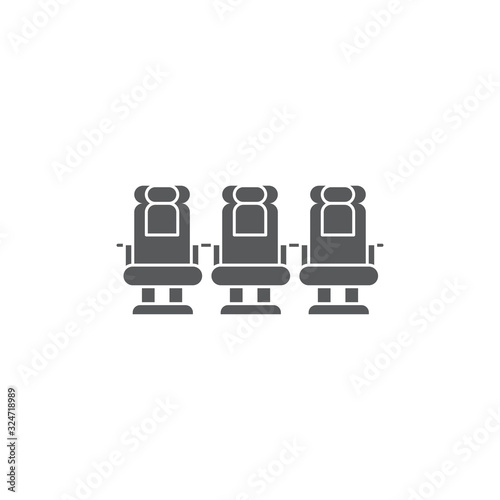 Airplane seats vector icon symbol isolated on white background
