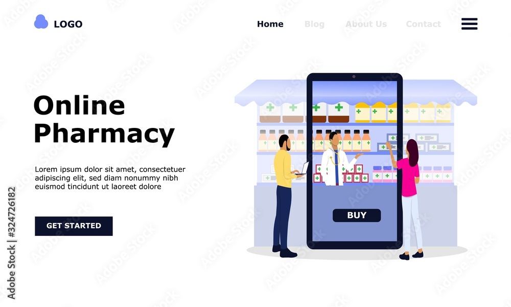 Online Pharmacy Vector Illustration Concept, Suitable for web landing page, ui,  mobile app, editorial design, flyer, banner, and other related occasion