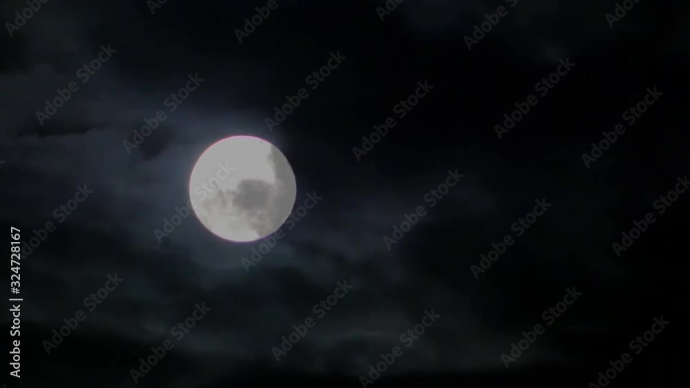 The moon being covered by clouds. The moon being covered by clouds.