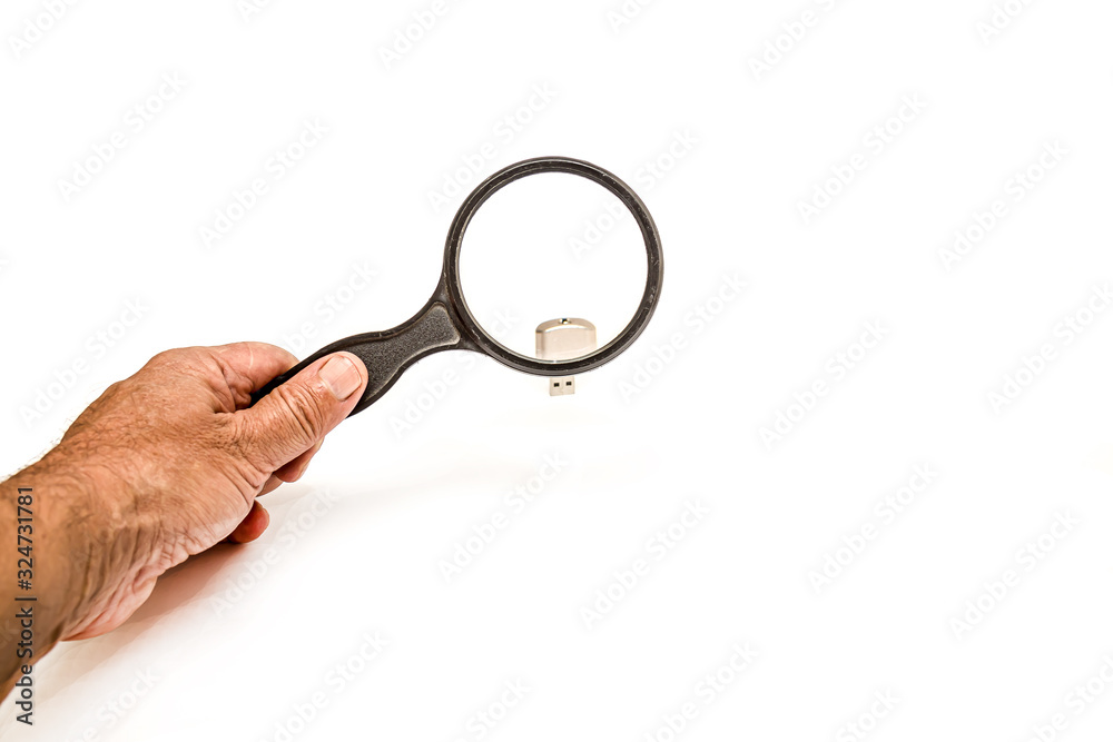 Magnifier on a white background close-up Magnifier on a white background close-up