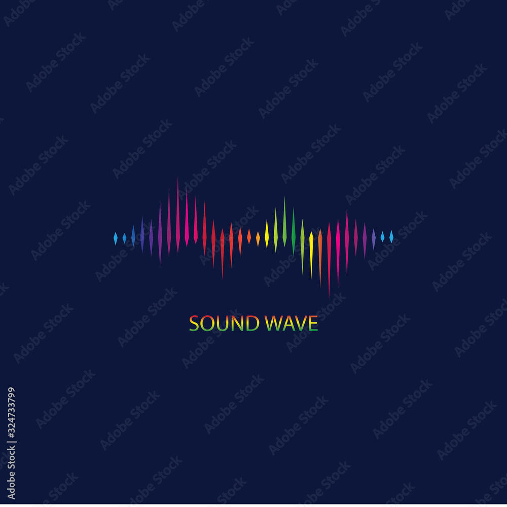 © Sunar - Sound Wave. Colorful sound waves for party, DJ, pub, clubs, discos. Audio equalizer technology. illustration