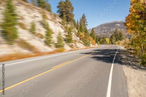 motion blurred high way in nature
