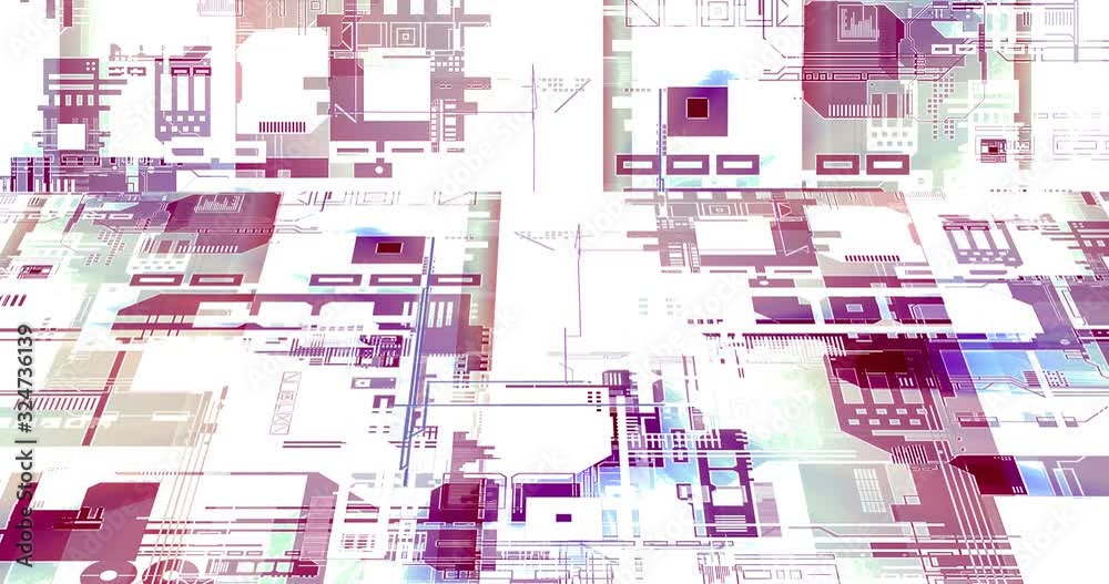 Technical drawings create abstract motion background on the screen Technical drawings create abstract motion background on the screen