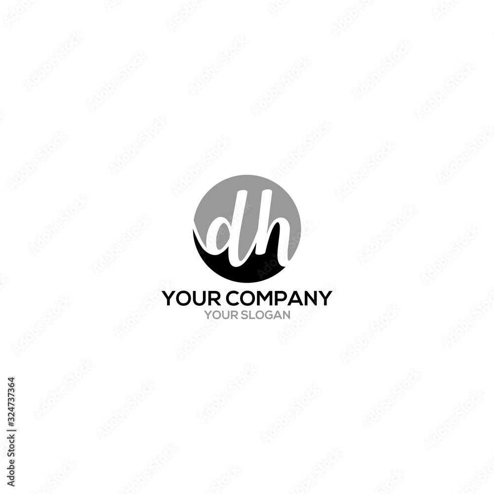 Circle DH Logo Design Vector Circle DH Logo Design Vector
