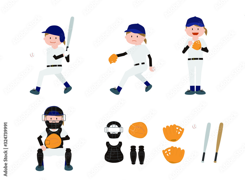 baseball, sports, woman, girl, set baseball, sports, woman, girl, set