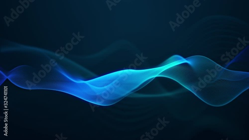 beautiful abstract wave technology digital network background with blue light digital effect corporate concept