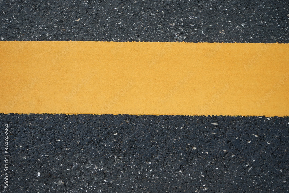 Fototapeta premium Yellow traffic lines in Thailand
