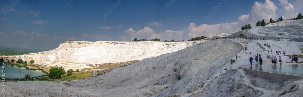 Mineral fields in the top of Pamukkale, Turkey