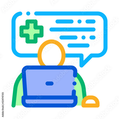 Online Diagnosis Icon Vector. Outline Online Diagnosis Sign. Isolated Contour Symbol Illustration