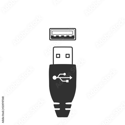 USB port and connector, mal...
