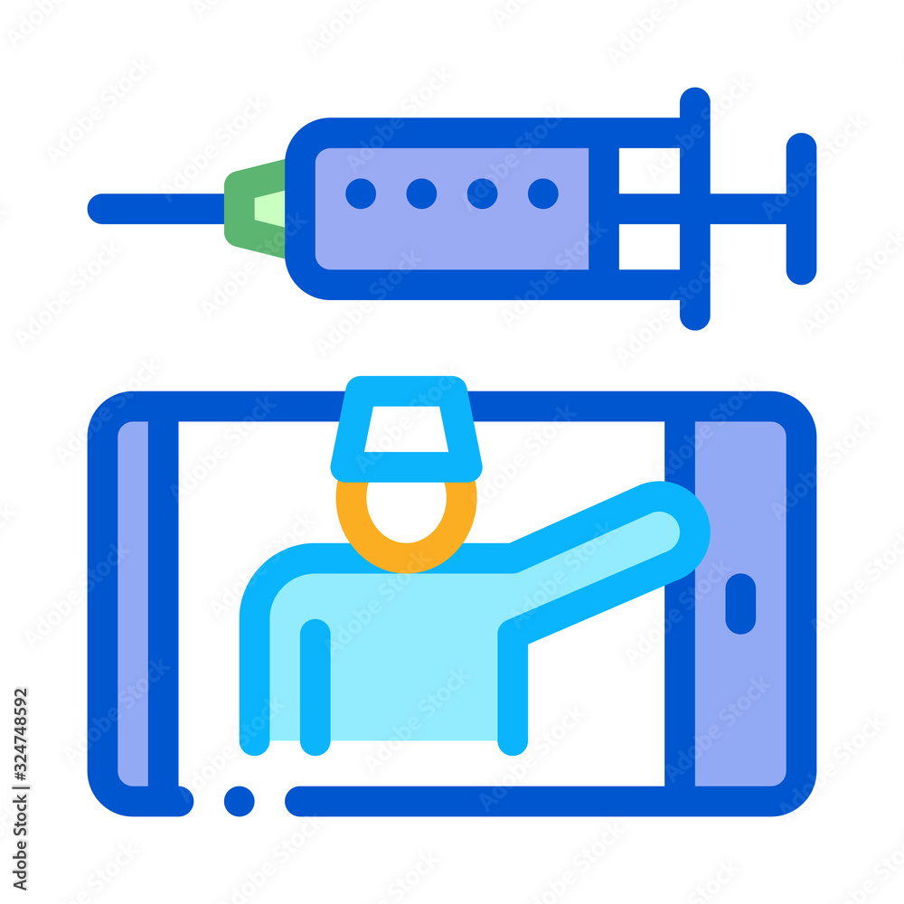 Doctor Syringe Icon Vector. Outline Doctor Syringe Sign. Isolated Contour Symbol Illustration Doctor Syringe Icon Vector. Outline Doctor Syringe Sign. Isolated Contour Symbol Illustration