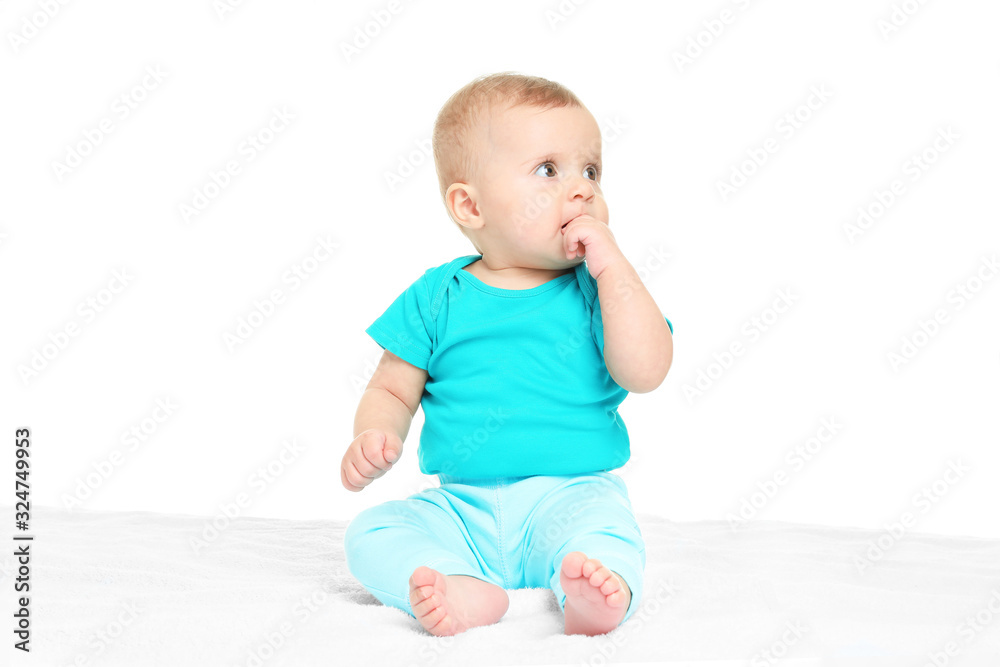 Cute little baby isolated on white