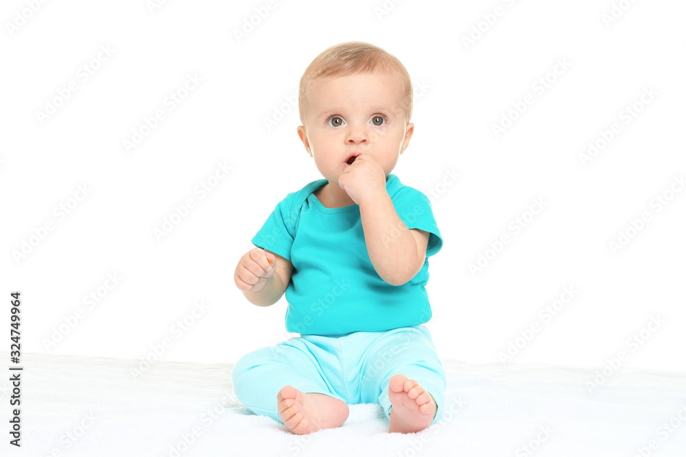 Cute little baby isolated on white Cute little baby isolated on white
