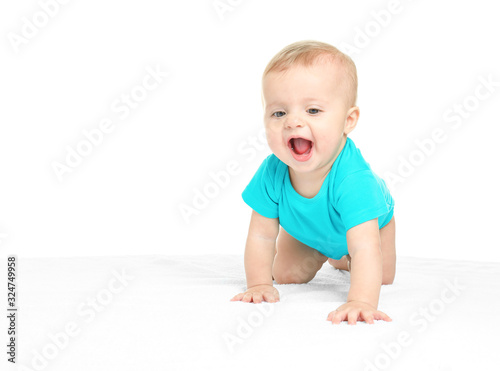 Cute little baby isolated on white