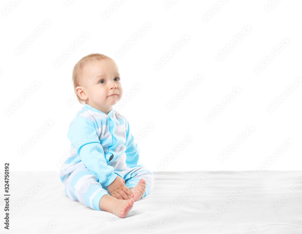 Cute funny baby isolated on white