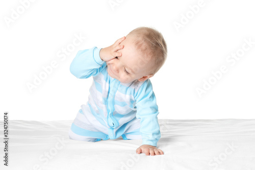 Cute funny baby isolated on...