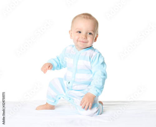 Cute funny baby isolated on...