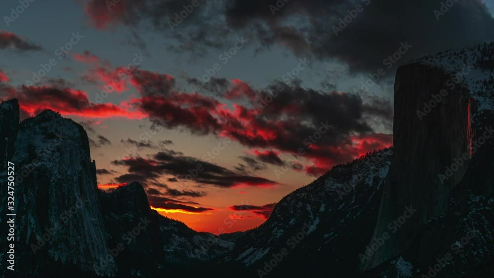 Yosemite Firefall Sunset