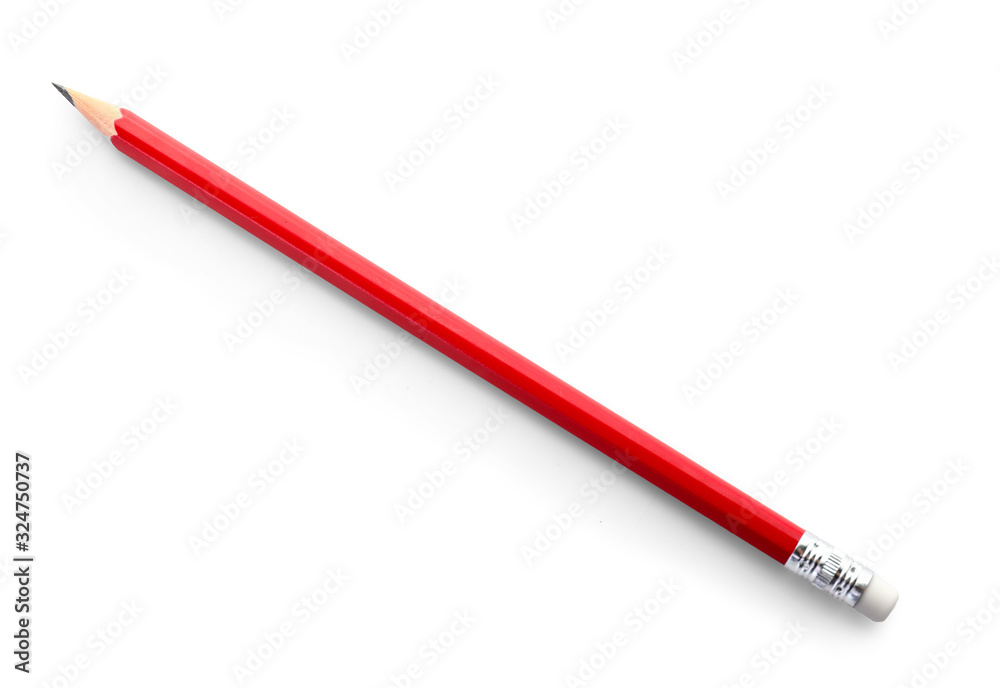 Ordinary pencil on white background Ordinary pencil on white background
