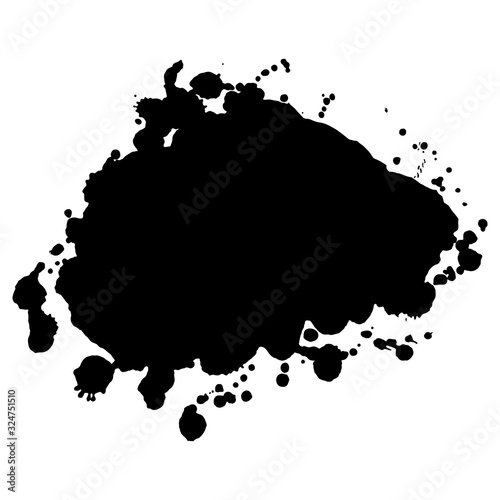 Abstract black ink blot background. Vector illustration. Grunge texture for cards and flyers design. A model for the creation of digital brushes