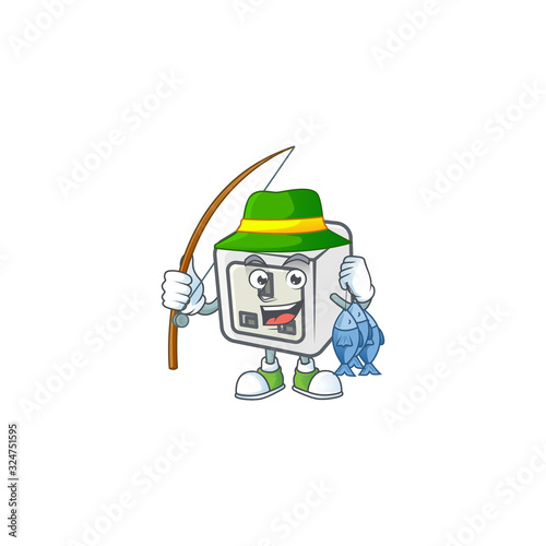 A mascot design of Fishing USB power socket with 3 fishes