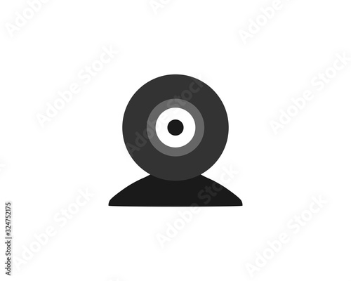 Camera, webcam icon. Vector illustration, flat design.