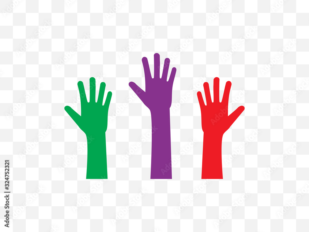 Fototapeta premium Volunteer hand group icon. Vector illustration, flat design.