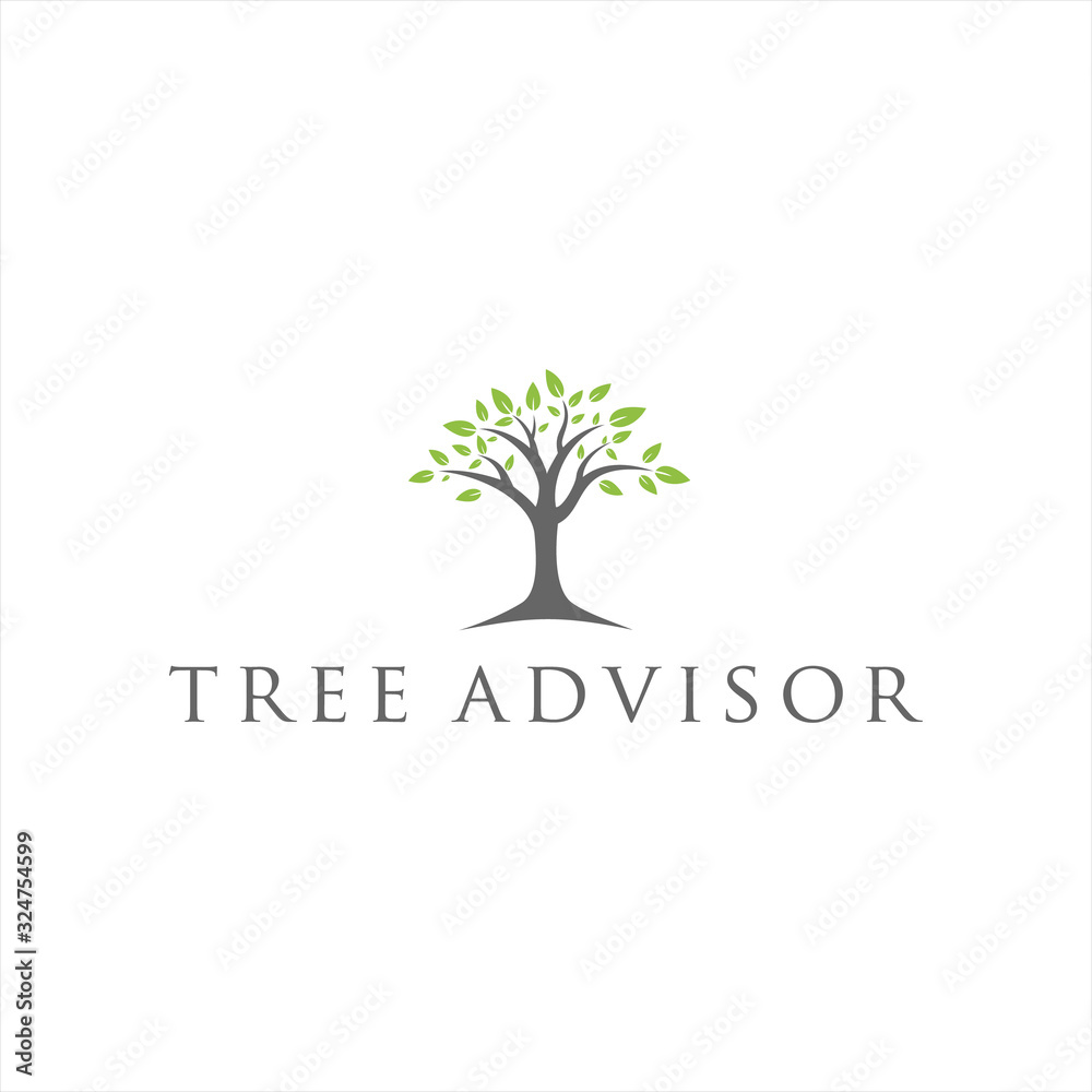 simple tree logo design vector