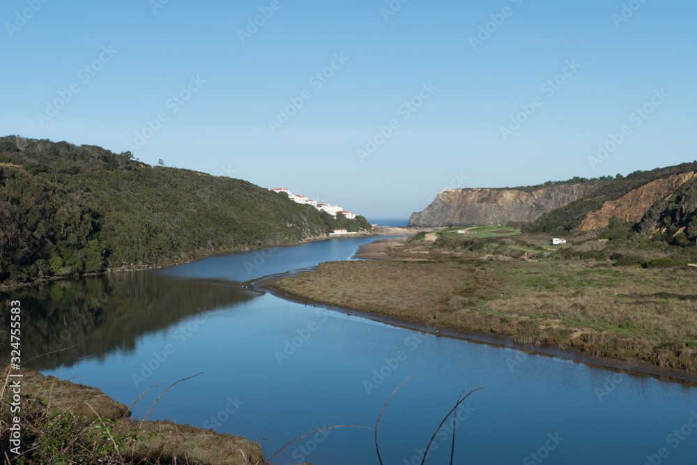 landscape with a river in odeceixe in portugal