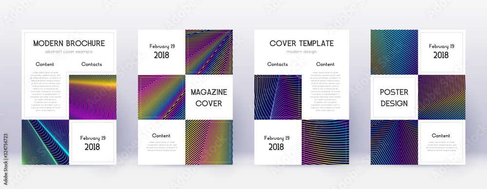 Business brochure design template set. Rainbow abs - obrazy, fototapety, plakaty 