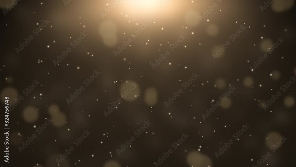 Beautiful Gold Dust Particle Glitter Sparkles and Magic Shiny Bokeh - 4K Seamless Loop Motion Background Animation
