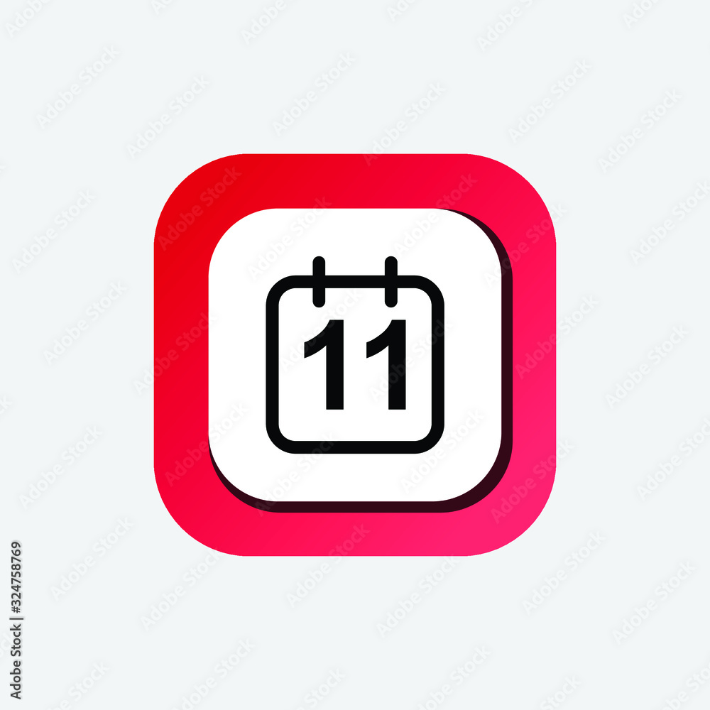 Icon Calendar Vector Line Art, One Day Calendar, The 11 st Icon Icon Calendar Vector Line Art, One Day Calendar, The 11 st Icon
