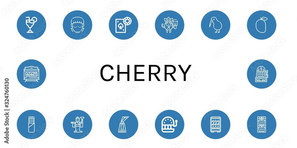cherry icon set cherry icon set