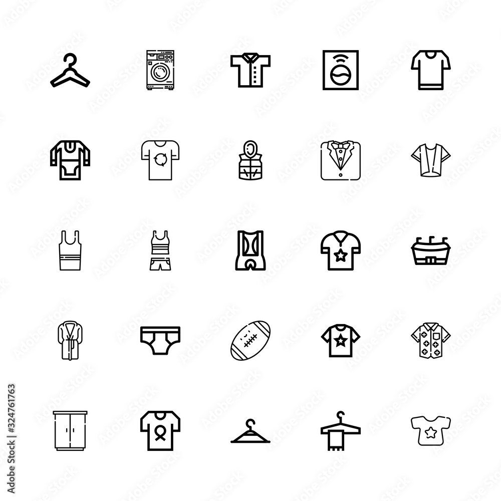 Editable 25 shirt icons for web and mobile